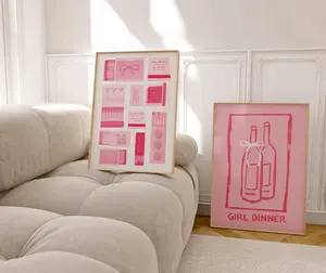 Coquette Room Decor, Custom Matchbook Art, Balletcore Wall Art, Bow Print, Pastel Pink Wall Art, Old Money Aesthetic Decor Art, Chinoiserie