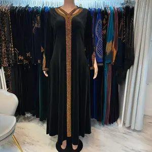 black velvet rhinestone design with pockets