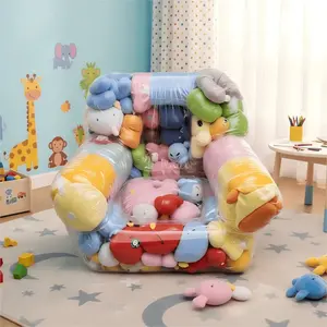 A Large Capacity Transparent Sofa Toy Storage Organizer|   39.37*35.43 Inches/100*90cm, Multi-Purpose, Durable PVC, Easy To Clean, Suitable For Plush Toys And Home Essentials, Double Zipper Design Portable Foldable Baby Changing Table wipe