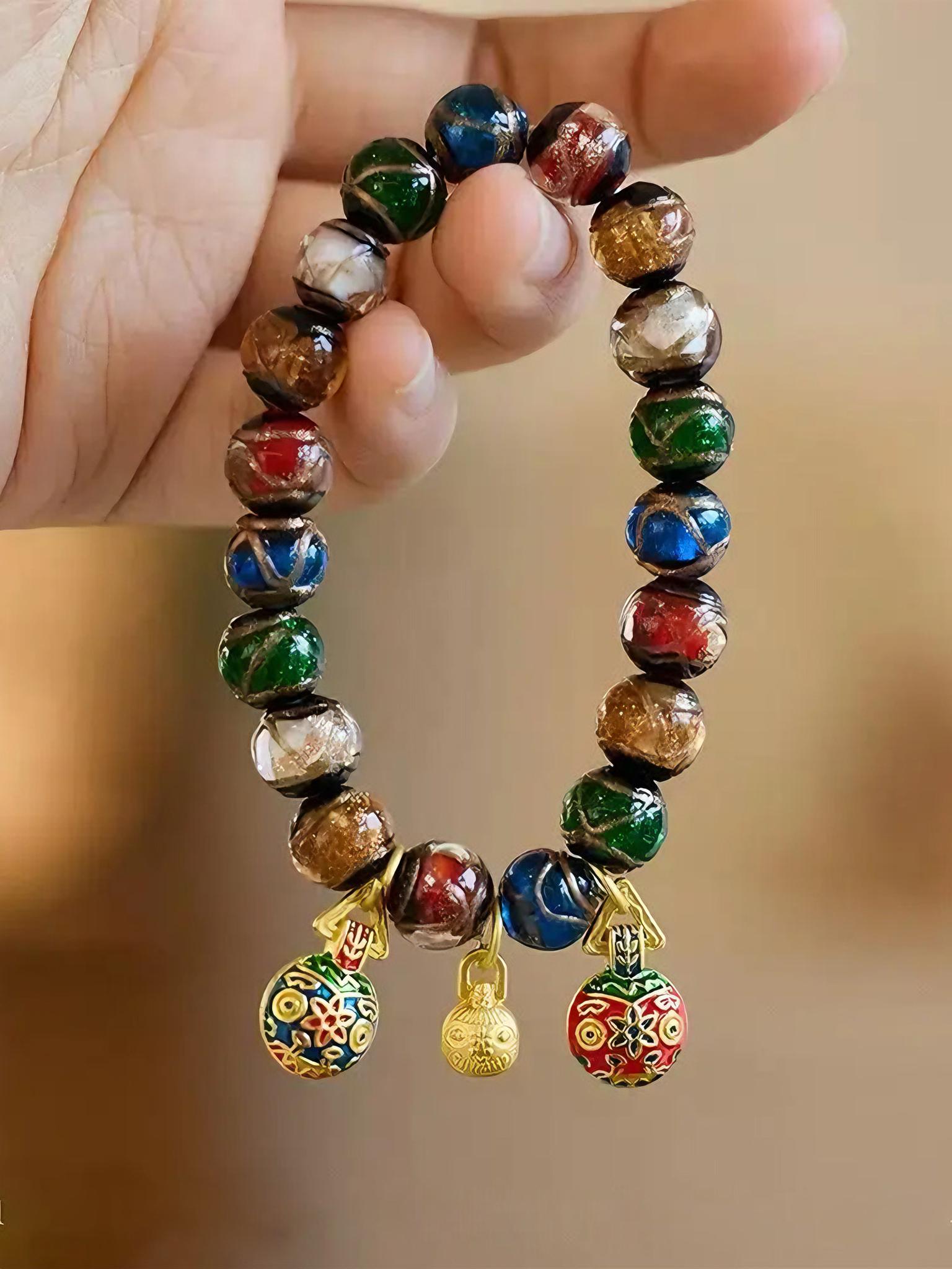 GEMRICH Temple sacred incense ash bracelet, Chinese feng shui beaded bracelet, Five Elements bracelet, wealth-attracting charm bracelet