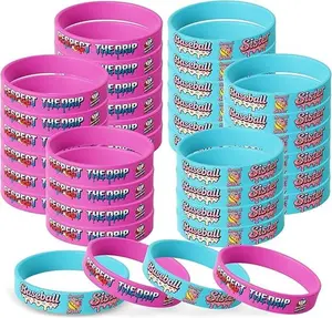 36 Pcs Baseball Softball Silicone Wristbands Set Sports Team Spirit Bracelets for Summer Party Game Day Favor Gift