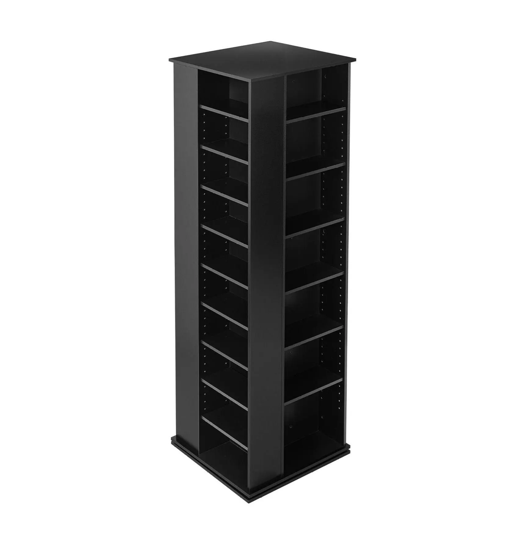 Media Storage Cabinet, 34 Compartment DVD Rack Tower, Rotating Media Tower for Movies, Books & Games, Black Default