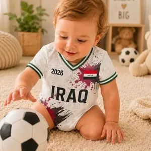 Personalized Iraq Baby Bodysuit, Custom Name Soccer Baby Outfit, Iraq Football Fan Gifts, Newborn Sports Jersey Onesie SL2