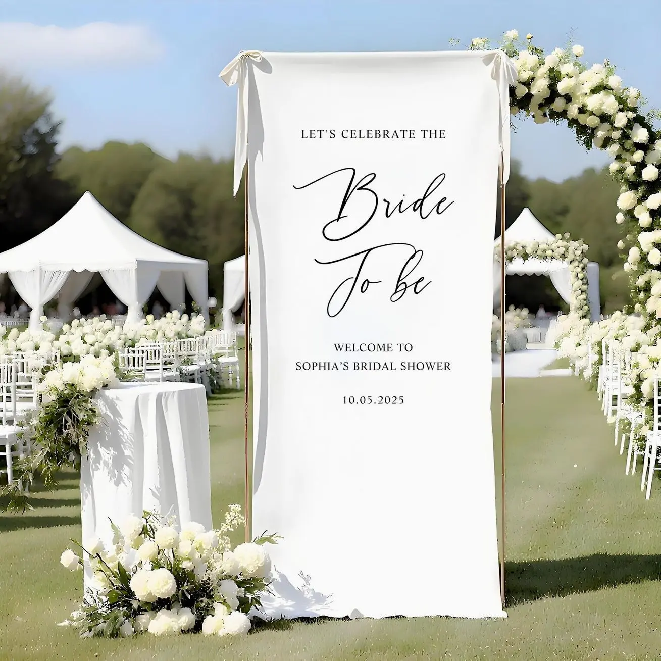 Welcome Sign for Bridal Shower,Bridal Shower Welcome Sign,Personalized Fabric Sign for Bridal Party,Bride to Be Banner,Wedding Shower Decor
