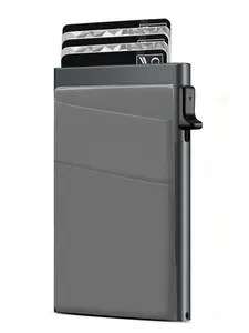 Men's RFID Blocking Wallet with Money Clip, Automatic Pop-Up Credit Card Holder, Minimalist Design Business Rfid Card Slots Organizer, Card Carrying Holder, Cardholder