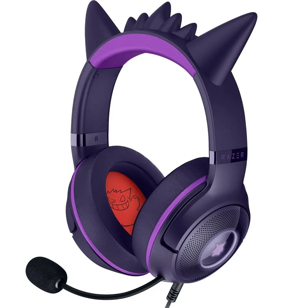 Razer Kraken Kitty V2 Pokemon Gengar Edition Gaming Headset, Headphone with Mic, Gaming Setup Accessories
