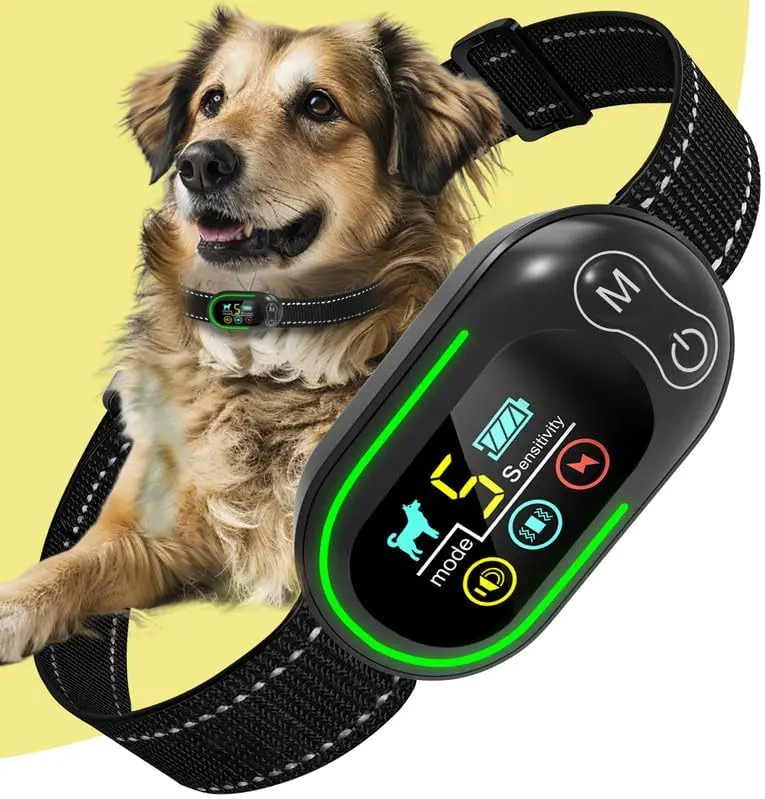 Dog Training Collar - Dog Collar for Large Medium Small Dogs, Rechargeable Anti Bark Collar, Bark Collar with Beep Vibration Electric Shock Modes, 5 Adjustable Sensitivity