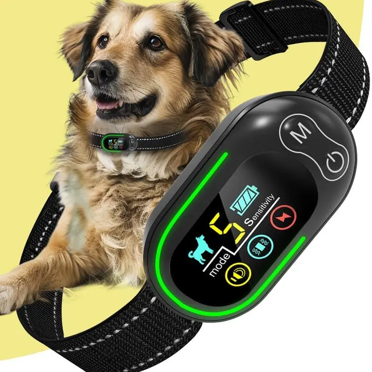 Dog Training Collar - Dog Collar for Large Medium Small Dogs, Rechargeable Anti Bark Collar, Bark Collar with Beep Vibration Electric Shock Modes, 5 Adjustable Sensitivity