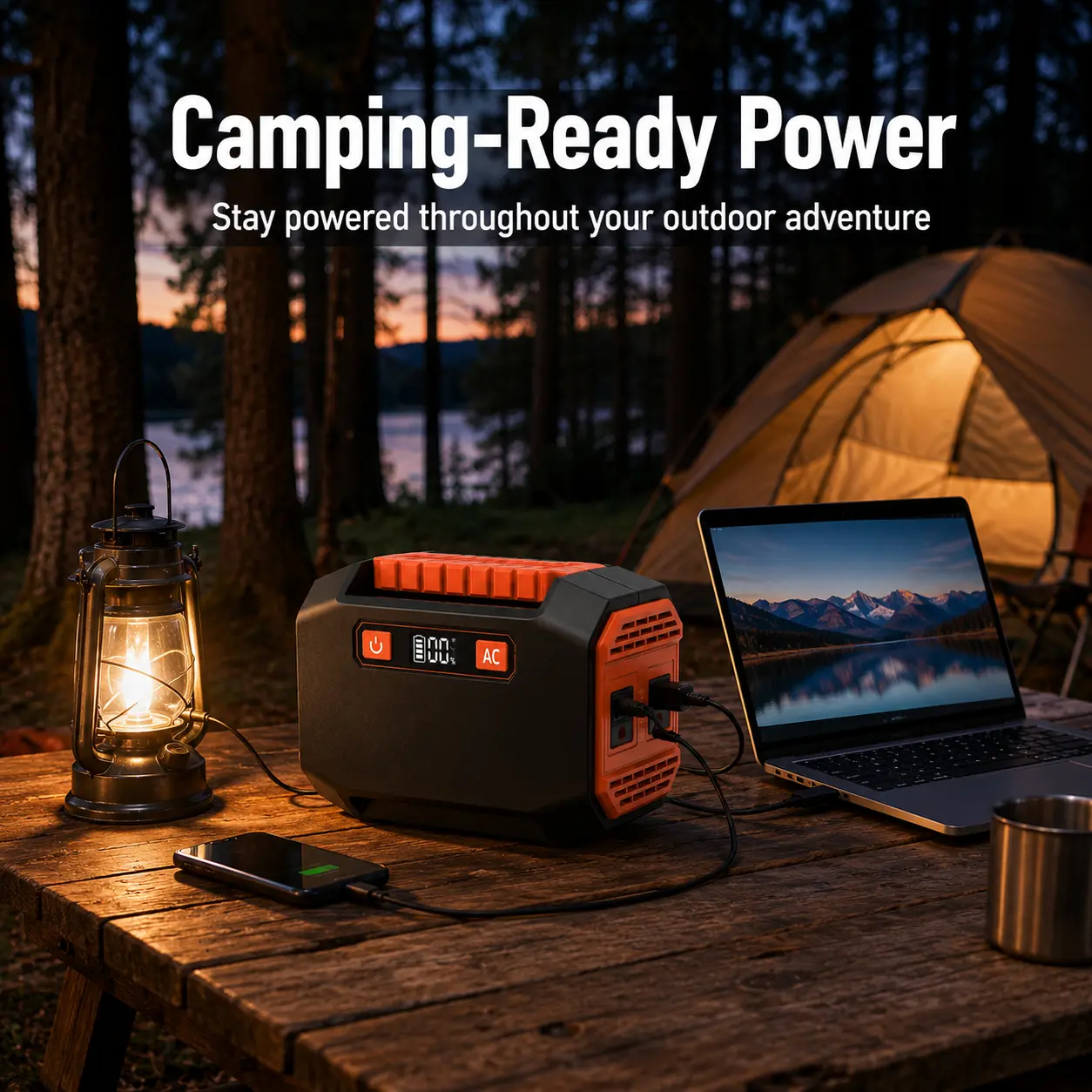 200W Portable Power Station 39000mAh Backup Lithium Battery Power Supply, Outdoor Solar‑Ready Generator with AC USB DC Output for Camping Home Emergency Blackout Road Trip
