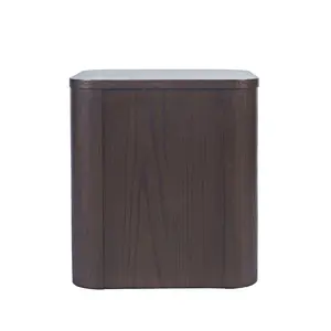 Janzen Contemporary Modern End Table with Open Storage and Rounded Corners