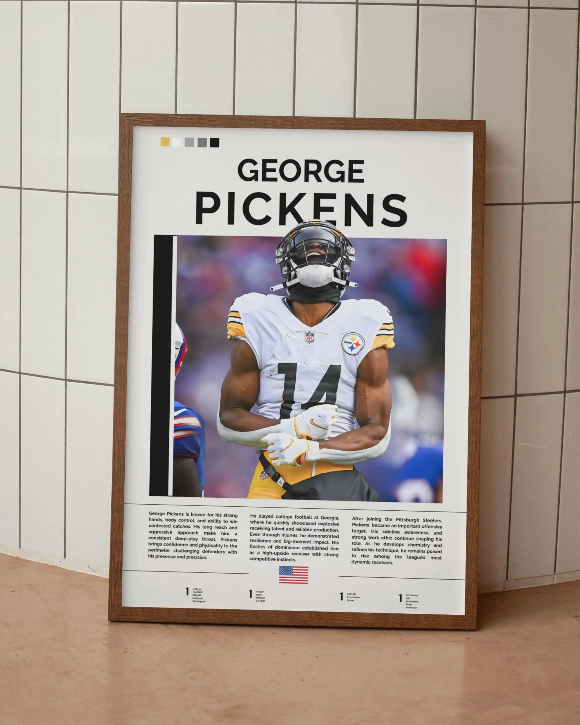 George Pickens Poster, Sports Room Art, Football Print( Unframed-Print Only )