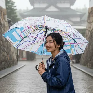 Tokyo Subway Map Umbrella - Windproof Pattern | Japan Gift