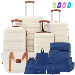 Hard shell luggage set of 4 pieces+rotating luggage with TSA lock, lightweight (16+20+24+28) inch luggage rack, foldable, airport unobstructed, scratch resistant layer, reinforced corners Carry On Durable Security