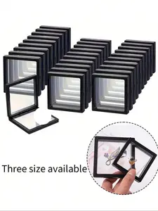 3D Floating Display Box, Dustproof Acrylic Jewelry Storage, Jewelry Storage Unit, Transparent Hanging Organizer, Dustproof Organizer Boxes, for Necklaces, Bracelets, Rings, Coins, Earrings, Brooches
