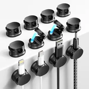 12 Pack Magnetic Cord Organizer - Cable Management Holder Adhesive For Hide or Organize USB Charger Cable on Bedside Tables, Walls & Cars