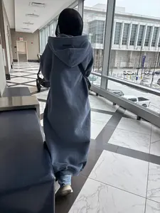 Shadow Maxi Hoodie - Navy Blue