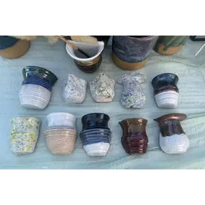 Mini Fridge Magnet Vases with Hand-painted Vibrant Glazes