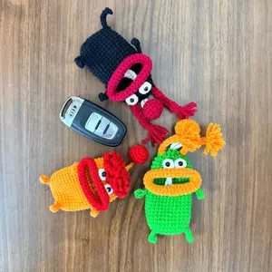 Handmade Crochet Winter Ugly Cute Key Cover - Funny Universal Protector for Car & Regular Keys | Handcrafted Yarn Key Case, Cute Gift for All Ages