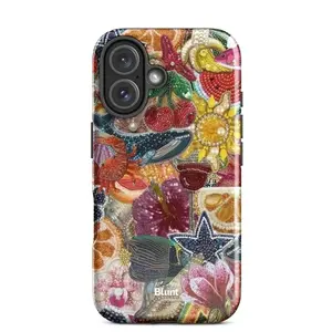 Blunt Beaded-Look Printed Case for iPhone 17 16 15 14 Pro Max | Realistic Bead Pattern Aesthetic Cover | Colorful Coastal & Fruit Graphic Phone Case