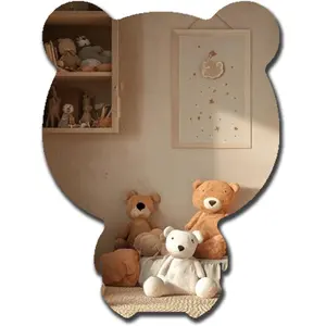 Lovely Bear Unbreakable Acrylic Mirror Non-Glass Shatterproof Mirror Acrylic Wall Mirror Decorative Mirrors Frameless Mirrors for Home Room Decoration