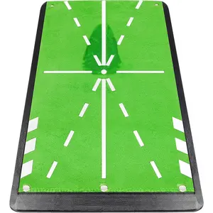 8" x 17"   Golf Mat Upgraded Version | Path Feedback Golf Practice Mat |  Guides and Rubber Backing Golf Hitting Mat