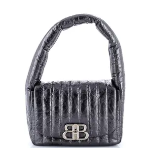 Pre-owned Balenciaga Leather Shoulder Bags Monaco Sling Bag Padded Quilted Small by Rebag
