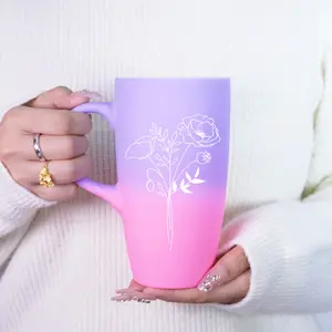 kitchen accessories, cups, water bottles, drinkware, wedding, coffee bar accessories, coffee cup, coffee mug, tumbler, gifts, Funny Gift Mug, kitchen must haves, mugs, eid decorations, camping must haves, 16oz Birth Flower Sunset Glow Mug