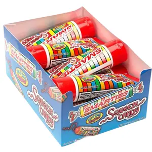 Smarties Squeeze Candy 12 ct. - Smooth Squeezable Gel Candy With Tart and Sweet Fruity Flavor - 12 Count Pack Snack Bonbon