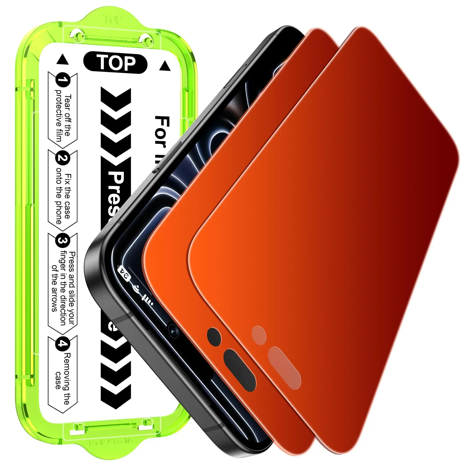 Esanik Colorful Matte Privacy Glass Screen Protector for iPhone 17 Pro Max 2 Pack 4X Stronger Tempered Glass Film, Gradient Sunset Color, Red Anti-Spy, Anti-Blue Light, Anti-Glare, Anti-Fingerprint
