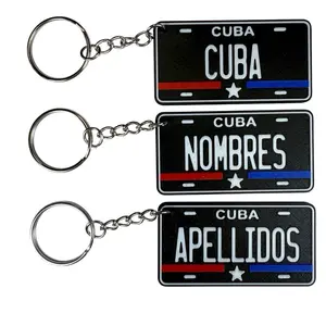 CUBA Llavero de Plastico Personalizado Estilo Mini Placa 3D | Custom Names Keychain CUBAN Mini License Plate Design | Llaveros Personalizados de Plastico PLA Plastic Keychains