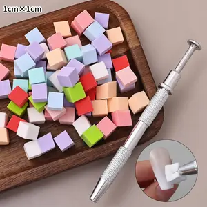 100 soft nail sponges suitable for gradient colors, gradient effects, nail art sponges with grip pens, halo nail gradient brushes, professional accessories for nail salons
