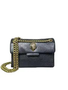 New Single Shoulder Crossbody Chain Bag Snake Skin Party Bag Casual Bag for Gatherings Unique Design Flap Crossbody Purse