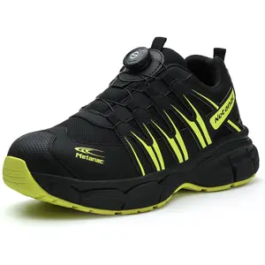 Netanac Steel Toe Shoes for Men Women M102 Green Worker Comfortable Breathable Safety Sneakers with Kevlar Midsole & Durable Rubber Outsole