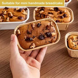 10/50/100pc Durable Non-Stick Mini Cake Molds, Oil-Resistant Baking Cups, Rectangular Tray Design, Smooth Surface, Stackable, Food Grade Safe, Non Toxic Bakeware, Baking Tools
