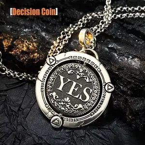 Rotating Decision Maker Necklace, Stress Relief Coin Pendant, Unique Flip Coin Jewelry, Ideal Gift for All Occasions