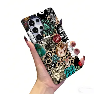 Western Leopard Pattern Phone Case for Samsung Galaxy S26 Ultra S25 Edge S24 Plus S23 FE S22 S21 Shockproof Durable 2 in 1 Protective Cellphone Casing Cover