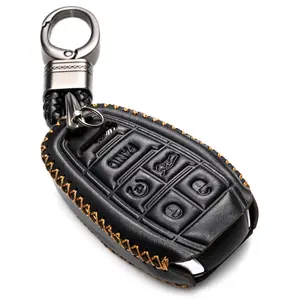 Vitodeco Genuine Leather Smart Key Fob Case Protector Compatible for Alfa Romeo Giulia, Stelvio, Tonale (2017 - 2025 Models) - 5-Button