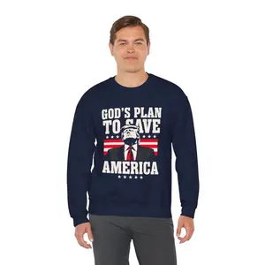God's Plans to Save America Unisex Crewneck Sweatshirt Casual Classic Sweaters Collar Cotton
