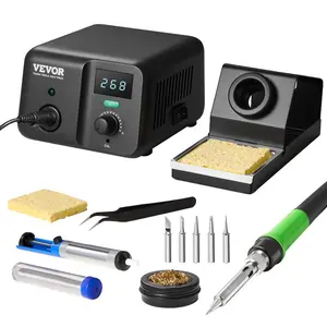 VEVOR Soldering Iron Station, 80W Digital Display Soldering Station Kit with 2 Helping Hands, 5 Soldering Tips, 30g Solder Wire, Solder Sucker, Tweezer, Auto Standby Sleep Mode, C/F ConversionVEVOR Super Brand Day