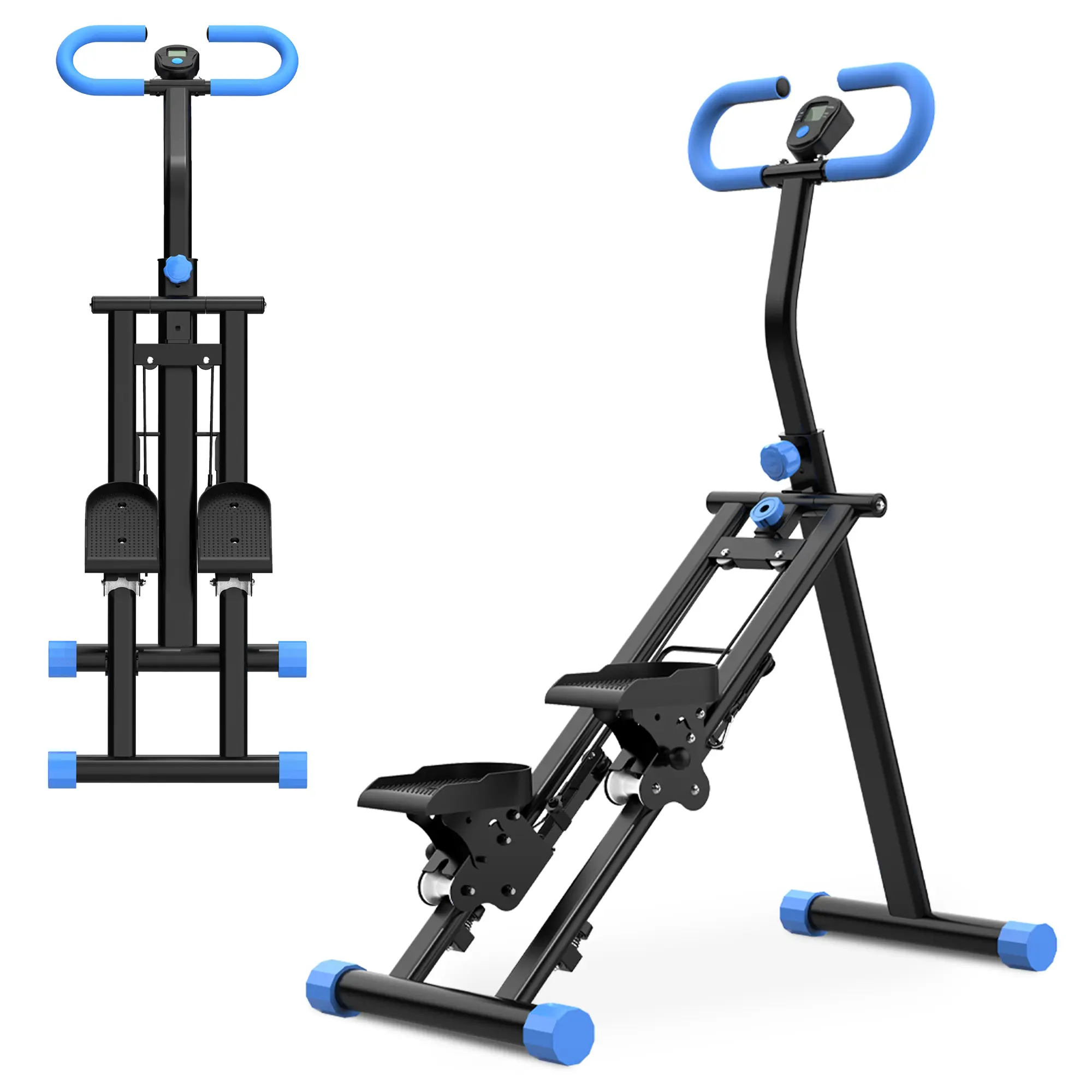 Eyisean 49" Height Foldable Stairstepper - Compact Exercise Stepper, Portable Vertical Climber, Full-Body Workout Fitness Equipment with Stable Frame, Adjustable Handlebar, LCD Monitor for Home Gym Cardio