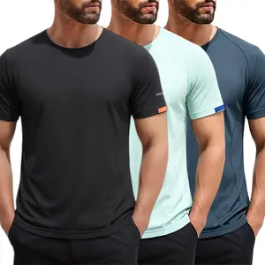 Men’s summer 3-pack quick-dry sports T-shirts, breathable mesh fabric, slim fit, suitable for running, fitness, everyday commuting, and outdoor activities
