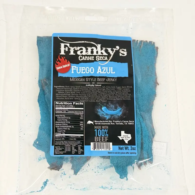 Franky's Carne Seca Spicy Blue Fuego Beef Jerky