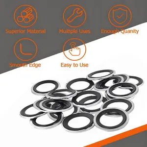 10 Pieces AC Compressor Washer Seals Bonded Seal Gasket Assortment Air Conditioning Compressor Port Seal Washer Kit A/C Gasket Assortment for GM (General Motors) Cars auto repair tool