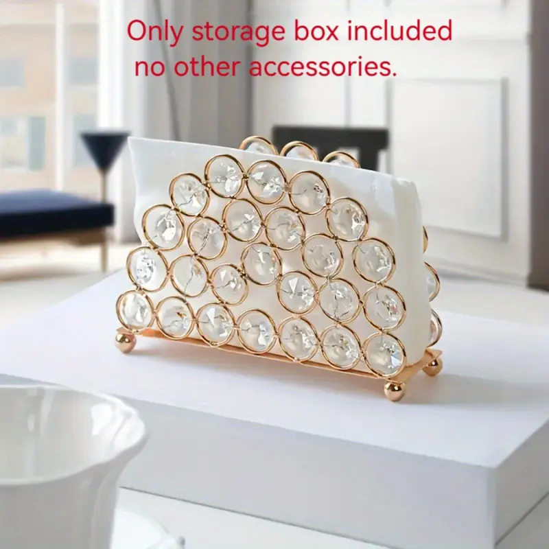 Elegant Crystal and Metal Decorative Napkin Holder with Flair, Luxurious and Practical Home Decor Accessory, Decorative Solution, Perfect and Ideal for Living Room and Bedroom, Standalone Design, Unique Functionality