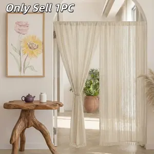 1PC Kitchen Curtain Pair, Bathroom Cotton Linen Door Curtain, Japanese Style Half Curtains, Privacy Divider for Entryway