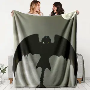 How to Train Your Dragon Toothless Flannel Blanket, Soft Lightweight Warm, Perfect for Bed Sofa Office Camping Travel, Multi-Purpose Gift