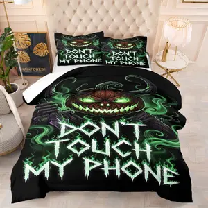 Halloween pumpkin pattern quilt, including 1 quilt and 1 or 2 core-free pillowcases, suitable for home or dormitory decoration, very suitable as a moving gift