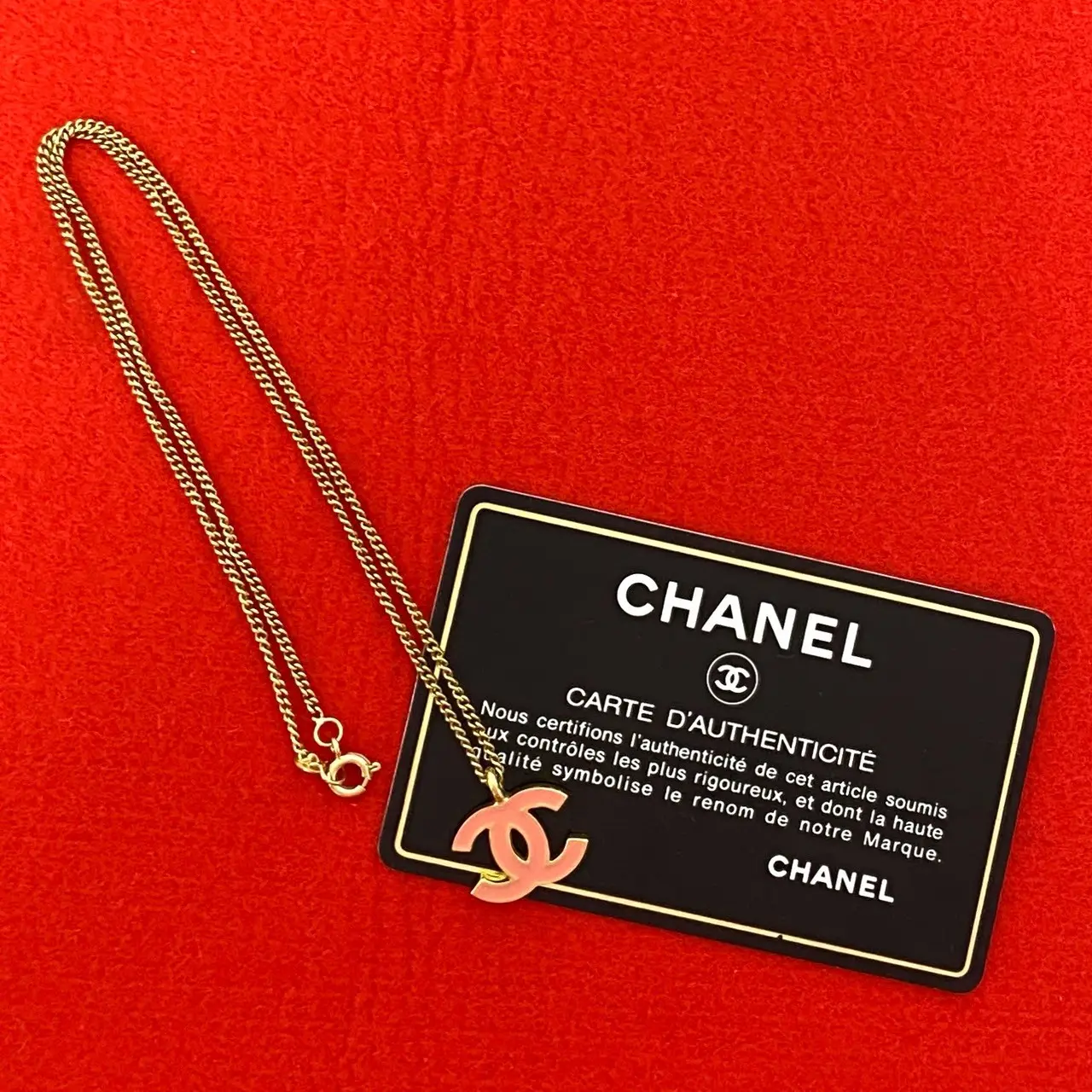 Pre-owned CHANEL Stainless Small Leather Goods Coco Mark Necklace