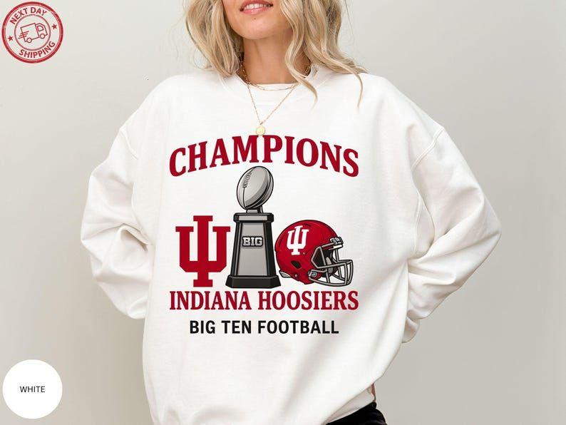 Indiana Hoosiers Champions Sweater, Big Ten Football, Indiana Hoosiers Trophy Sweater, Indiana Football Vintage Champion Shirt,