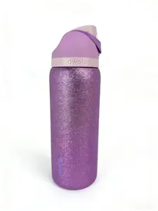 Owala  32oz FreeSip Insulated Stainless Steel Water Bottle with Straw,  Leak Proof, Glitter Purple, BPA Free, Perfect for Travel, Sports, School & Daily Use Drinkware Flasks Bottled Tumbler Portable Skinny Collegiate Vacuum Flask hilarious chicken my